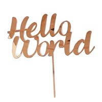 Hello World Acrylic Cake Topper