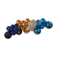 Eid Balloon Garland Mixed Chromes with Hanging Moons & Stars
