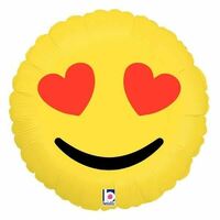 45cm Emoji Face Love Heart Eyes Foil Balloon