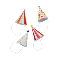 Circus Party Party Hats with Pom Poms 8 Pack