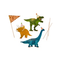 Party Dinosaurs Card Cake Topper Set