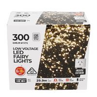 300 Warm White Low Voltage LED Fairy Lights - 29.9m Connectable