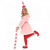 Costume Christmas Elf Pink Dress Women's