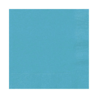 Caribbean Teal Beverage Napkins 2ply 25cm x 25cm 50 Pack