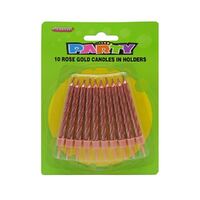 Candles In Holders Rose Gold 10 Pack