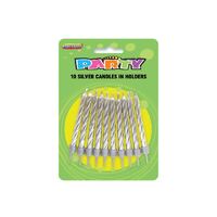 Candles In Holders Silver 10 Pack