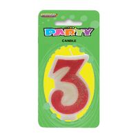 Number Candle 3 - Pink