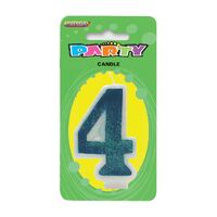Number Candle 4 - Blue