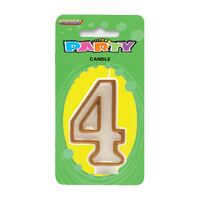 Number Candle 4 - Gold