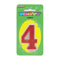 Number Candle 4 - Pink