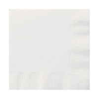 Bright White Lunch Napkins 33cm x 33cm 50 Pack