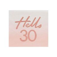Mix It Up Rose Gold Foiled Watercolour Napkins Hello 30 16 Pack