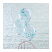 Pick & Mix Balloons Confetti Blue 5 Pack