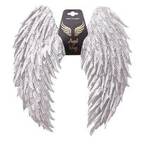 Metallic Silver Angel Wings 60x45cm