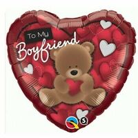 45cm To My Boyfriend Bear (Heart) Foil Balloon  Packaged