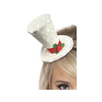 White Christmas Top Hat Headband