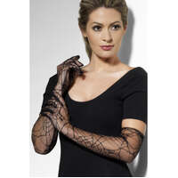 Black Spiderweb Lace Gloves