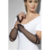 Black Fingerless Fishnet Gloves