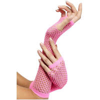 Long Pink Fishnet Gloves