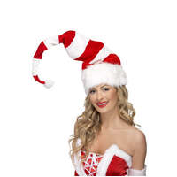 Red and White Striped Santa Hat