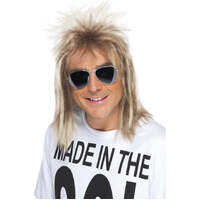 Ash Blonde 80's Mullet Wig