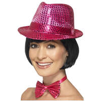 Pink Sequin Trilby Hat