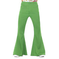Mens Green Flared Trousers