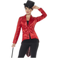 Red Sequin Tailcoat Ladies Jacket