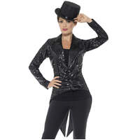 Black Sequin Tailcoat Ladies Jacket