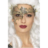 Deluxe Metal Filigree Half Eyemask