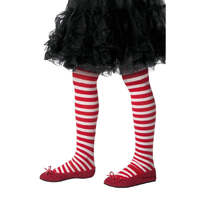 Childs Red & White Striped Tights