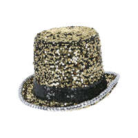 Gold Fever Deluxe Felt & Sequin Top Hat 