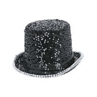 Black Fever Deluxe Felt & Sequin Top Hat