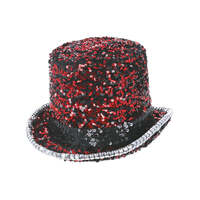 Red Fever Deluxe Felt & Sequin Top Hat