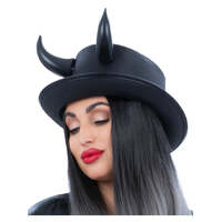 Fever Deluxe Black Devil Metallic Top Hat
