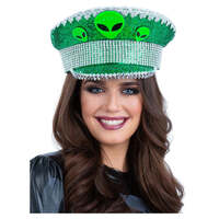 Fever Deluxe Alien Sequin Captains Hat