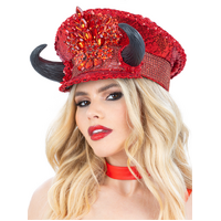 Fever Deluxe Devil Sequin Captains Hat
