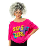 Ladies 1980s Printed Bat Wing T-Shirt