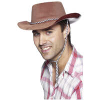 Brown Flocked Cowboy Hat