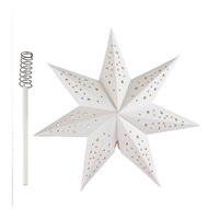 White Christmas Paper Star Tree Topper FSC