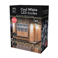 Christmas Led Icicles Flashing White 300pc