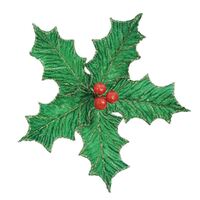 Holly Berry Poinsettia Velvet with Clip 28cm