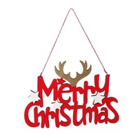 Flocked Merry Christmas Plaque 22x15cm