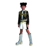 Cosmic KPop Star Warrior Costume Black & Gold Girls Outfit