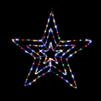 70cm Solar-Powered Flashing 3-in-1 Star Light - Multi-Colour LED Outdoor Decoration