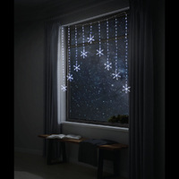 LED Snowflake Icicle Curtain Lights - Cool White