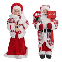 Santa & Mrs. Claus Christmas Figurine Set - Welcome Display