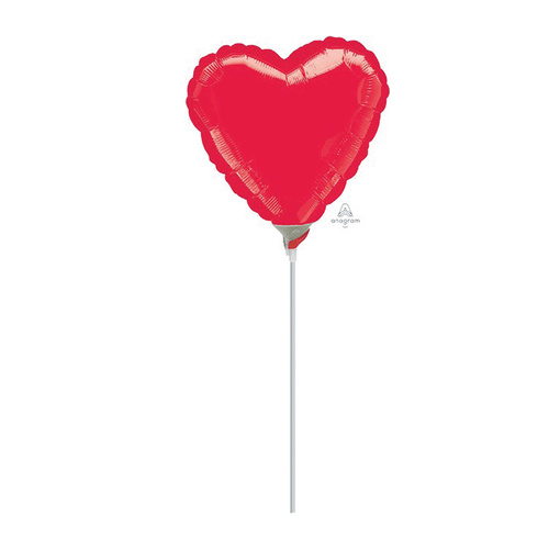 10cm Heart Metallic Red Foil Balloon