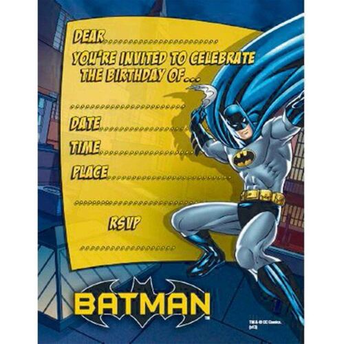 Batman Invitations 8 Pack