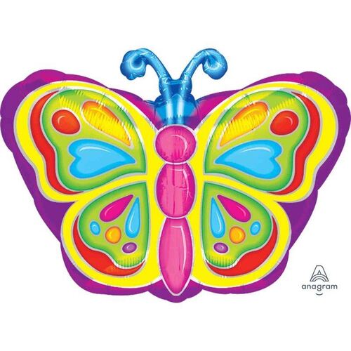 Junior Shape XL Bright Butterfly Foil Balloon